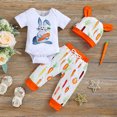 thumbnail image 2 of Mercatoo Baby Outfits Toddler Carrot 𝐂artoon Print Shirt and Pants 𝐑abbit Print Romper Outfits Set Chic Wearproof Outwear, 2 of 8