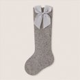 thumbnail image 2 of Toddler Baby Girl Ruffle Socks Frilly Turn-Cuff Crew Socks Solid Color with Cute Bow Soft Breathable Casual Dress Socks 0-12 Months 1T 2T 3T 4T 5T Kids, 2 of 9