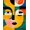 Multicolor, Pattern 16, variant on ODIKA 8'x10' Washable Area Rug Yellow Retro Funky Abstract Face Mid Century Composition with Playful Dots for Living Room, Under Sectional, Family , Durable, Non-Slip