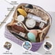 thumbnail image 2 of Pu Leather Waterproof Makeup Bag with Handle and Divider Trendy Makeup Bag Portable Travel Storage Large Makeup Bag (Purple), 2 of 5