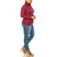 thumbnail image 2 of Women's Casual Polka Dot Printed Ribbed Long Sleeve Turtleneck, 2 of 4