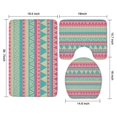 thumbnail image 3 of Pink Geometric Stripe Pattern Bathroom Rugs Sets 3 Piece,Toilet Cover Set,Absorbent Non Slip Bathroom Mats Sets with U-Shaped Contour Rug Toilet Rug Set, 3 of 5