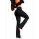 thumbnail image 3 of Pantalones Vaqueros de Cintura Alta para Mujer, Elásticos, de Corte Acampanado y con Cinturilla Elástica. Negro S, 3 of 7
