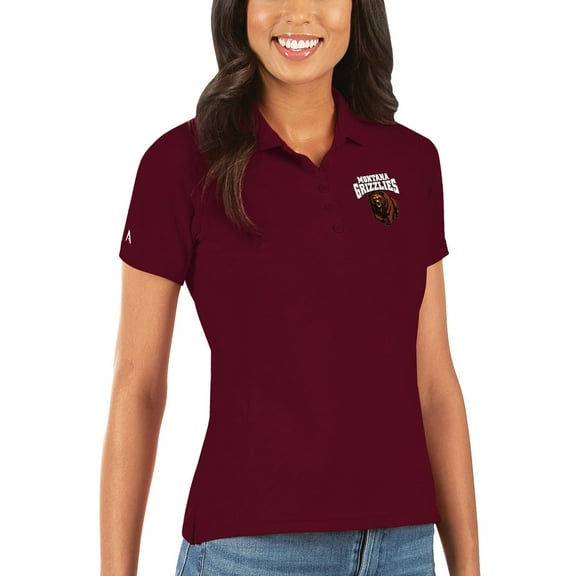Women's Antigua Maroon Montana Grizzlies Legacy Pique Polo