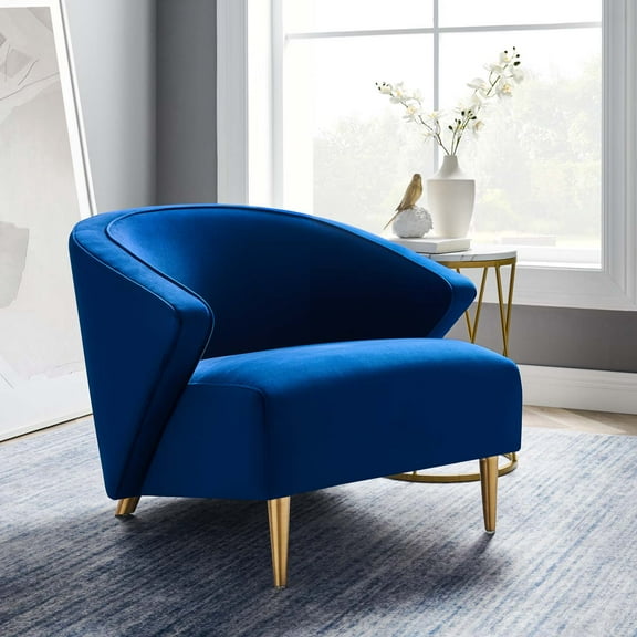 Modway Odyssey Performance Velvet Armchair in Navy