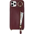 thumbnail image 4 of iPhone 11 pro max Case with Card Holder for Women, iPhone 11 pro max Phone Case Wallet with Strap Credit Card Slots Crossbody with Kickstand Zipper Case - Red Wine, 4 of 16
