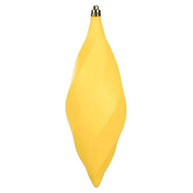 Vickerman M183178M 8 in. Yellow Matte Swirl Finial Ornament - 6 per Bag