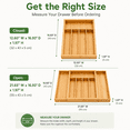 thumbnail image 6 of PLERISE Premium Bamboo Drawer Organizer, Expandable Silverware Drawer Organizer, Cutlery Tray with Dividers for Kitchen Utensils (Natural, Large), 6 of 7
