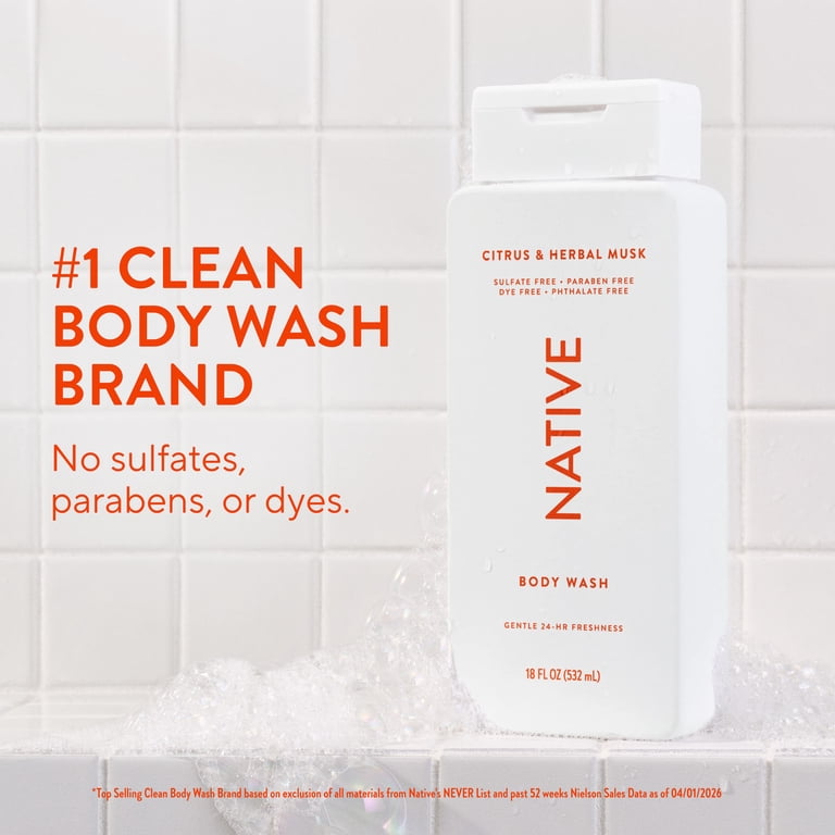 Native Body Wash, Sulfate Free, Citrus & Herbal Musk photo 2