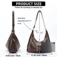 thumbnail image 5 of AOUNQ Hobo Bags for Women, Vegan Leather Shoulder Handbag, Stylish Slouchy Tote Bag, Crossbody Purses with Adjustable Wide Strap, Brown, 5 of 9