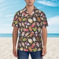 thumbnail image 4 of Fotbe Milk Tea Hawaiian Shirt for Men Unisex Summer Beach Casual Short Sleeve Cotton Linen Button Down Shirts-Large, 4 of 9