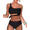 Black, variant on Hilor Women's One Shoulder High Waisted Bikini Tie High Cut Swimwear Two Piece Swimsuits Bathing Suit
