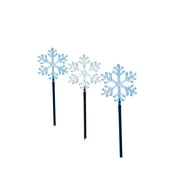 Holiday Time Set of 3 Solar Powered Blue LED Snowflake Lawn Stakes