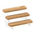 thumbnail image 1 of letairis Transparent Wood Display Stand Storage for Cosmetic Action Figure Collections Organizer Display Dessert 3Tiers, 1 of 9
