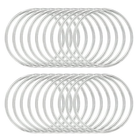 Uxcell 20 Pcs Metal Hoop Rings for Craft 2.2 Inch Floral Wreath Macrame Hoops Dream Catcher Rings for DIY Crafts Macrame Plant Hangers, Silver