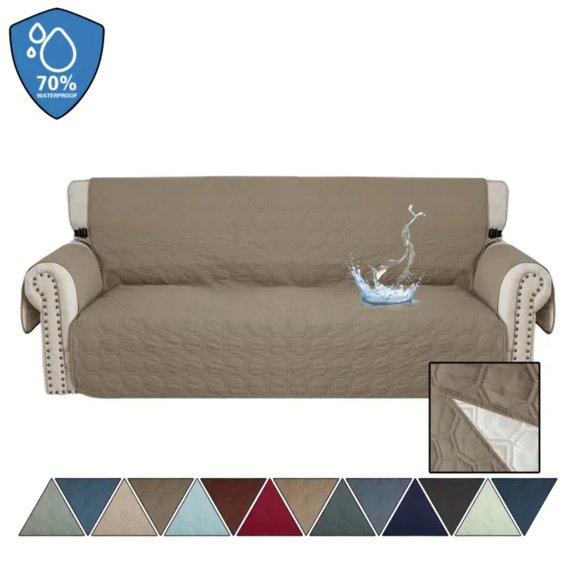 Lavish Cover Luxe Waterproof & Non-Slip Sofa Cover, Washable Funiture Protectors for Kids, Pets(3-Seater, Light Coffee)
