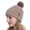A-Khaki, variant on Winter Beanie Hats for Women with Faux Fuzzy Pom Warm Soft Stretch Cozy Knit Fleece Thermal Snow Ski Skull Cap for Cold Weather