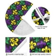 thumbnail image 3 of GZHJMY Mardi Gras Tree Skirt Bright Fleur De Lis Xmas Tree Base Cover Mat Party Living Room Tree Stand Mat Daily Seasonal Home Carnival Decor Festive Gift 35.4", 3 of 5