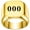Gold Plated 000, variant on Men's Stainless Steel 18mm Square Engraved Numbers Signet Rings Heavy Chunky Polished Band Vintage Personalized Statement Jewelry for Everyday Wear Black Size 14
