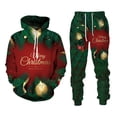 thumbnail image 4 of Conjunto de sudadera con capucha y pantalones con estampado navideño en 3D, ropa informal para hombres y mujeres, 4 of 5