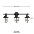 thumbnail image 3 of Beaufort 3-Light Wall Sconce, Dark Bronze, Removable Cage Shade,59115, 3 of 4
