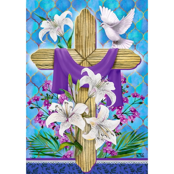 Briarwood Lane Garden Flag 12x18 For Outdoor Easter Lily Cross Holiday For Easter Garden Flag Flags For Outside