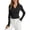 Black, variant on Jane Wardrobe Women's Long Sleeve Top, V-Neck with Slim Fit Casual Style