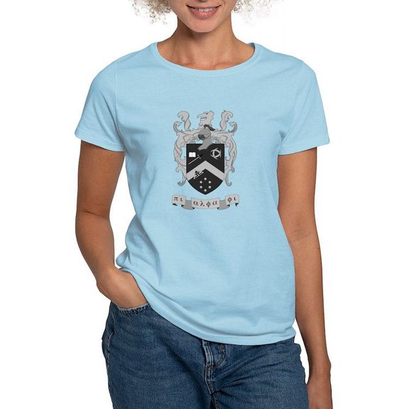 CafePress - Pi Alpha Phi Crest Greyscale T Shirt - Women's Classic T-Shirt