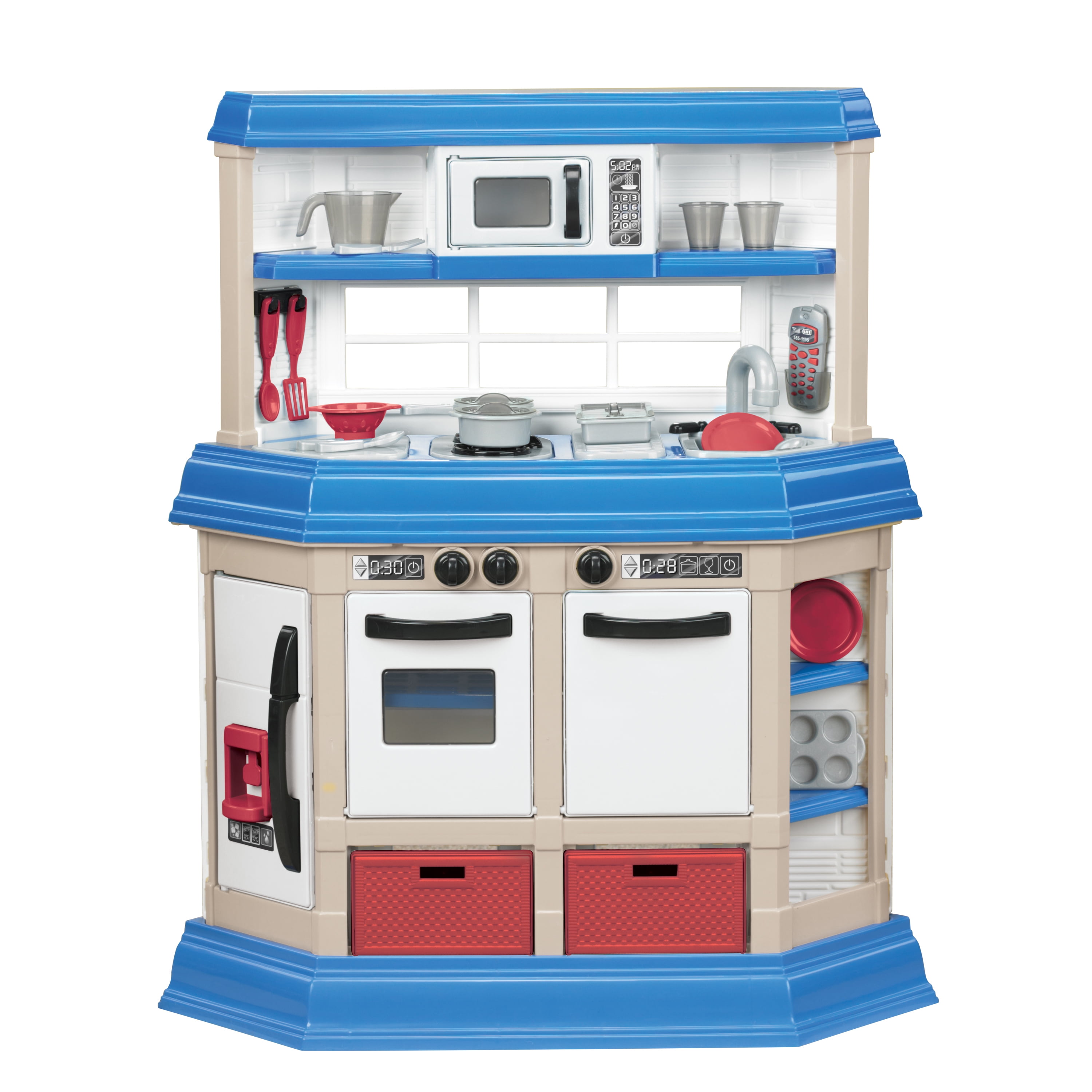 American Plastic Toys Cookin Kitchen With 22 Accessories