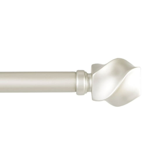 Exclusive Home Twist 1" Window Curtain Rod and Finial Set, Adjustable 66"-120", Matte Nickel