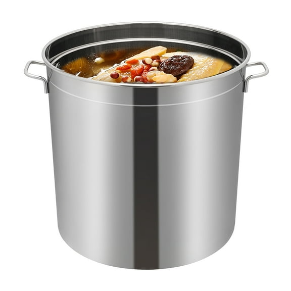 Dwellnix 8 Qt Stainless Steel Stock Pot with Perforated Basket, Lid, and Large Capacity for Boiling Seafood, Steaming, Frying, and Commercial Use, Induction & Gas Compatible