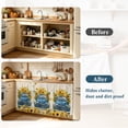 thumbnail image 4 of Sunflower Cabinet Curtain 35"Wx35"L, Dustproof Under Sink Skirt with Self Adhesive Tape, Watercolor Summer Floral Truck Vintage Cabinet Curtain Cover for Kitchen Sink, Bathroom Vanity, Laundry Room, 4 of 9