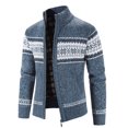 thumbnail image 4 of 2023 Otoño / Invierno Nuevo Producto Suéter para Hombre Pieza de Copo de Nieve de Navidad de Colores Cuello Alto Cárdigan Cálido Abrigo de Punto para Hombre, 4 of 5