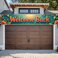 thumbnail image 7 of Wooden Door Themed Welcome Back Banner with Floral Leafy Elements Party Decorations Backdrop Background for Homecomings Reunions Office Returns Gatherings, 7 of 7