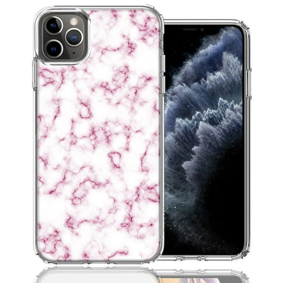MUNDAZE For Apple iPhone 12 Pro Max Pink Marble Design Double Layer Phone Case Cover
