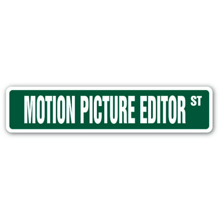 Motion Picture Editor Street [3 Pack] of Vinyl Decal Stickers | Indoor/Outdoor | Funny decoration for Laptop, Car, Garage , Bedroom, Offices |