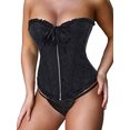 thumbnail image 1 of SAYFUT Sweetheart Neckline Body Shaper Jacquard Vintage Pattern Corset Wedding Overbust Corset Girdle for Women, 1 of 1