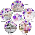 thumbnail image 3 of Kit de guirnalda de globos de unicornio, decoraciones de fiesta de cumpleaños de unicornio para niñas, confeti, púrpura claro, azul aguamarina, rosa, conjunto de globos, suministros para bodas, baby JAMW Sencillez, 3 of 5