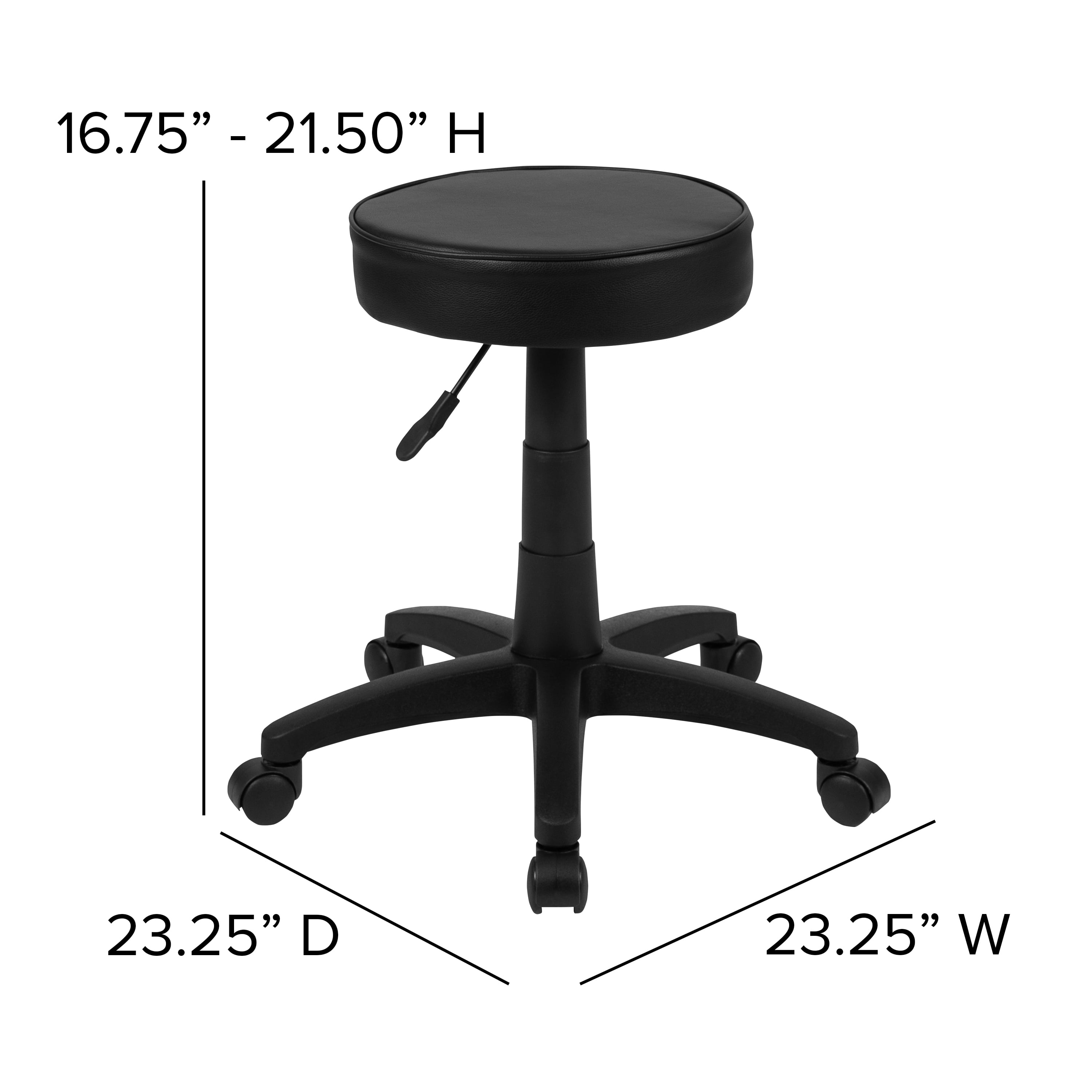 Flash Furniture Baker Black Adjustable Work Height Chair, Rolling