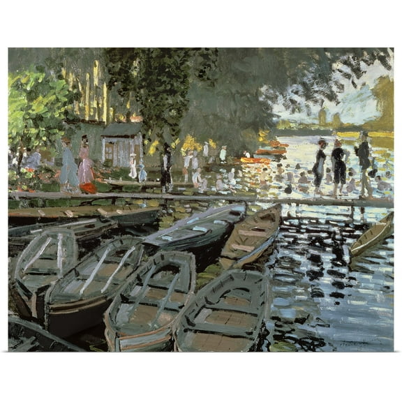 Great BIG Canvas | Rolled Claude Monet Poster Print entitled Bathers at La Grenouillere, 1869