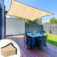thumbnail image 2 of geerera Rectangle Sun Shade Sail, Sand UV Block Sunshade, Sunshine Protection for Backyard Yard Deck Patio Garden Pool Outdoor Activities and Facility, 79x118 inch, 2 of 8