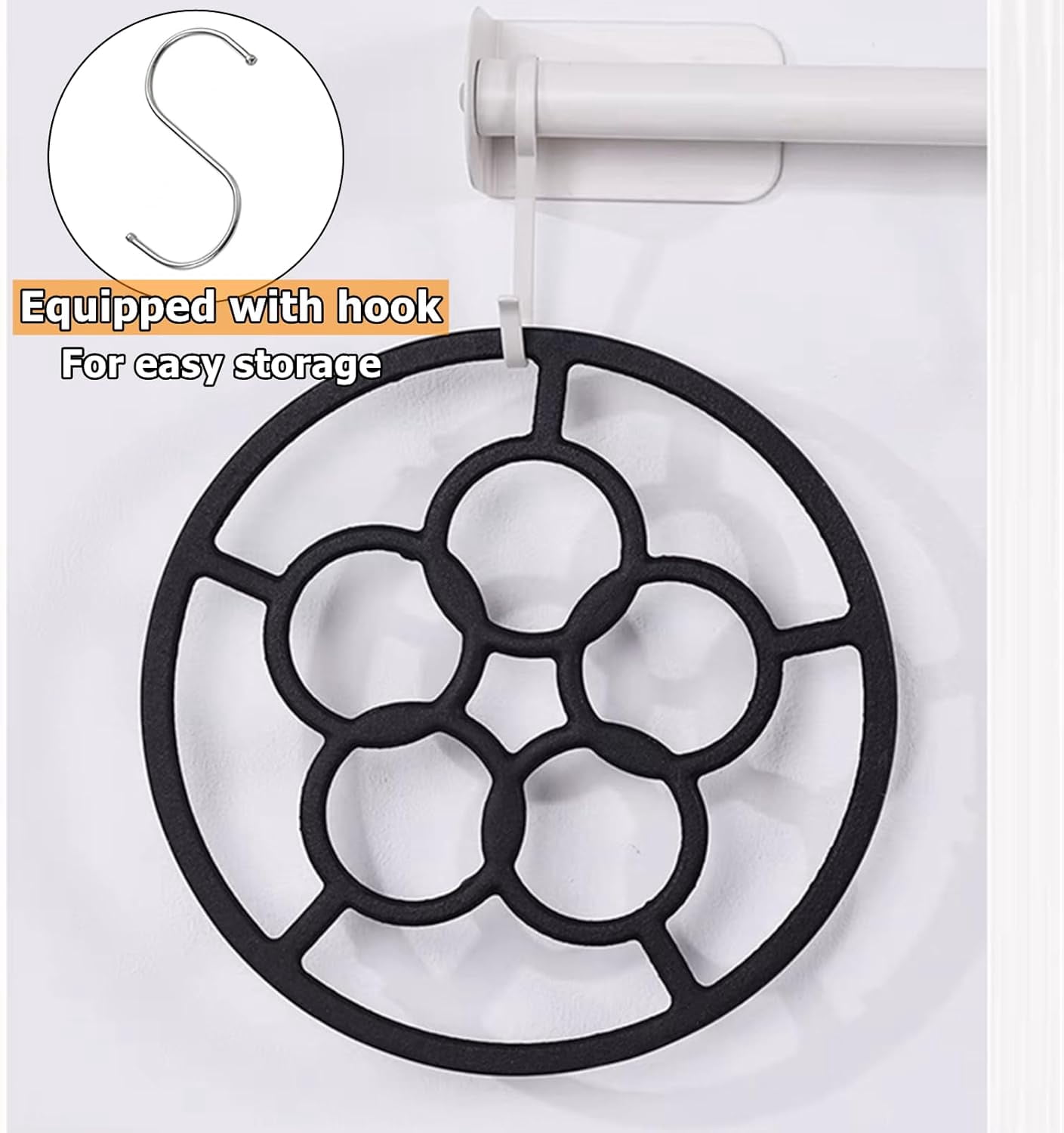 ABCISI Cast Iron Wok Support Ring Stovetop Stand, Non Slip Gas Ring Reducer for Moka Pot Coffee Pot Small Saucepan, Reducer Ring Holder Trivets for Gas Stove Camping Stove