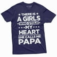 thumbnail image 5 of Men's Papa Daughter shirt Girl stole my heart she call me Papa Dad father Fathers day Gift Tee shirt (Medium Grey), 5 of 7