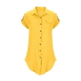 thumbnail image 6 of Horkkom Mini Dresses for Women Button Down Short Sleeve Shirt Dresses Summer Beach Sundresses with Pocket XL, 6 of 8