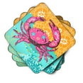 thumbnail image 2 of Coastal Pink Crab Foam Coaster Set of 4, 2 of 3