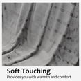 thumbnail image 3 of Napa Plush Cashmere Throw Blanket Light Grey, 90"x90" Queen/Full, Striped Reversible Velvet Luxury Fleece Warm Bed Couch Blanket, Super Soft and Cozy, 3 of 9