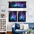 thumbnail image 2 of Starry Sky Kitchen Curtains Valances and Tiers Set of 3 Blue Sky Shinny Bright Stars Romantic Modernism Tier Curtains and Valance with Rod Pocket for Small Windows, 27.5"x36", 2 of 9