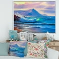 thumbnail image 2 of Designart 'Blue Waves Breaking At The Beach Landscape I' Nautical & Coastal Framed Canvas Wall Art Print, 2 of 5