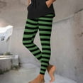 thumbnail image 5 of GERsome Women's Leggings Striped Tight Pants Halloween Xmas Party Leggings Ankle Length Footless High Waist Leggings Yoga Pants Size L, 5 of 9