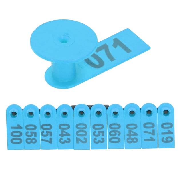 Étiquette d'Oreille, Étiquette d'Oreille Numérotée Résistante au Gel, Accessoire pour Bétail Résistant au Froid pour Stocks d'Élevage de Moutons, Quarantaine de Viande de Bétail Bleu